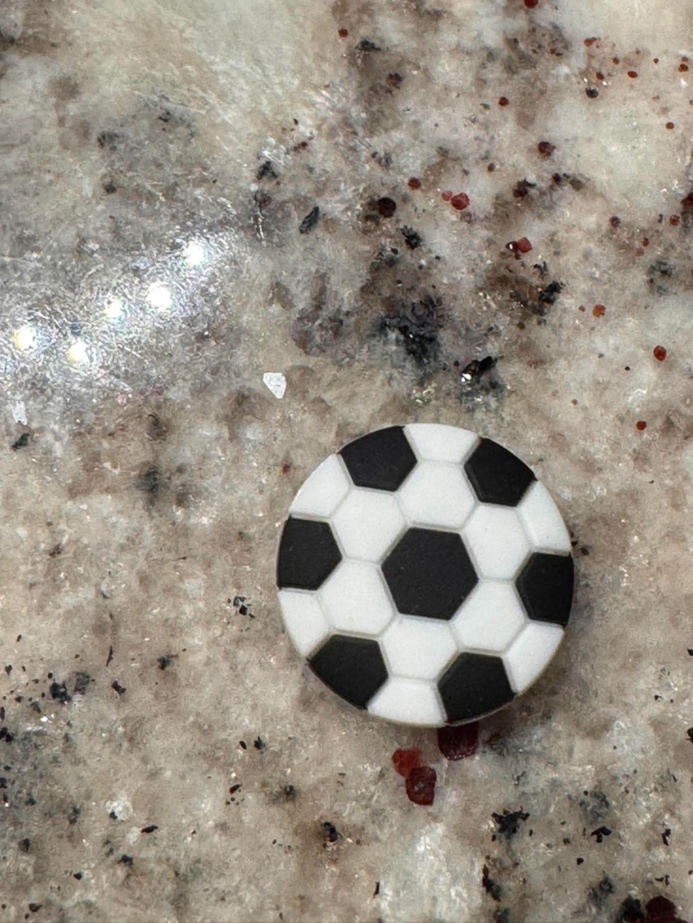 Crocs Soccer Ball Round Shoe Charm Black White - OS